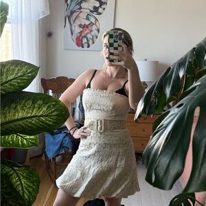 Elegant Gold and Cream BCBG Dress